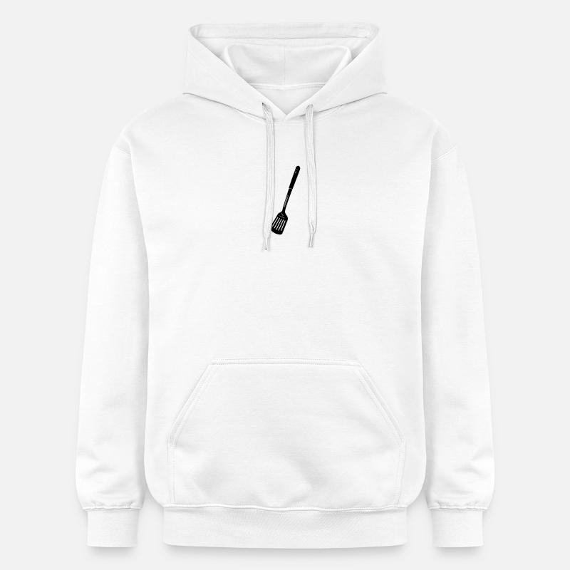 Küchenutensilien Fritteuse oder Backlöffel - Gildan Unisex Softstyle® Midweight Hoodie - Weiß
