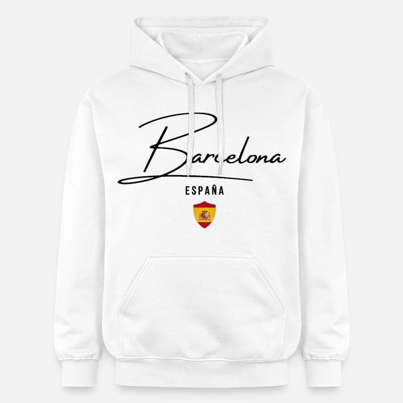 Design élégant Barcelone, j’adore Barcelone - Sweat à capuche Softstyle® Gildan Unisexe - blanc