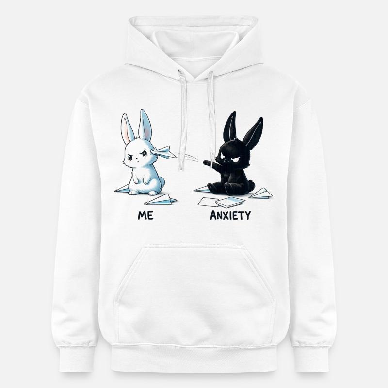 Conception du mème Fear Bunny - Sweat à capuche Softstyle® Gildan Unisexe - blanc