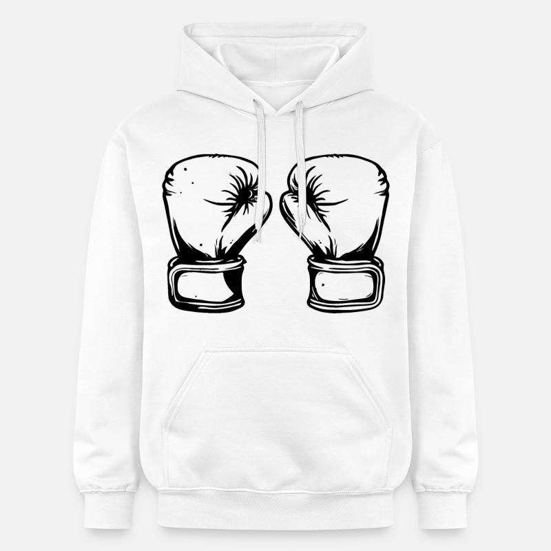 Dessin de gants de boxe - Sweat à capuche Softstyle® Gildan Unisexe - blanc