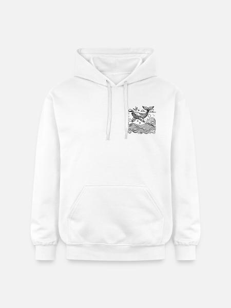 Ocean Spirit – Geometric Whale - Gildan Unisex Softstyle® Midweight Hoodie - white