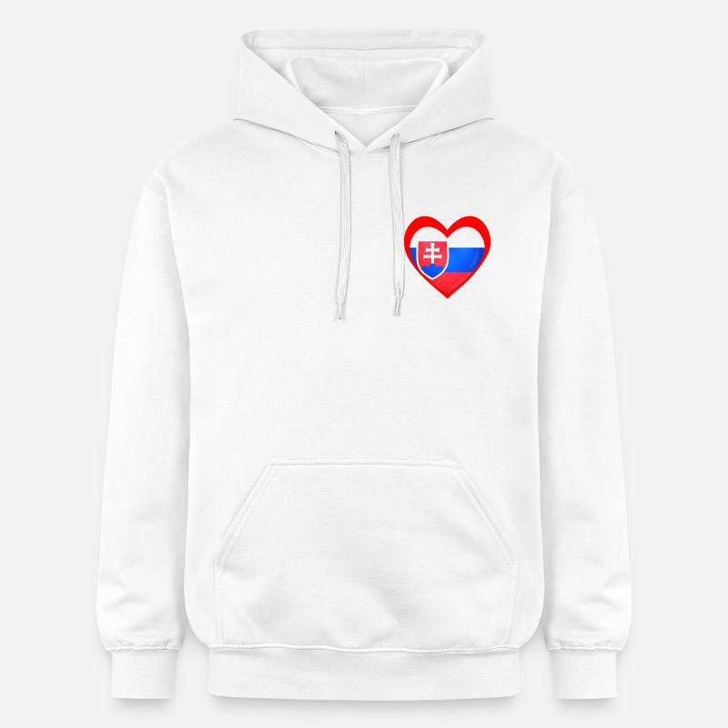 Červené Srdce Slovensko - Sweat à capuche Softstyle® Gildan Unisexe - blanc