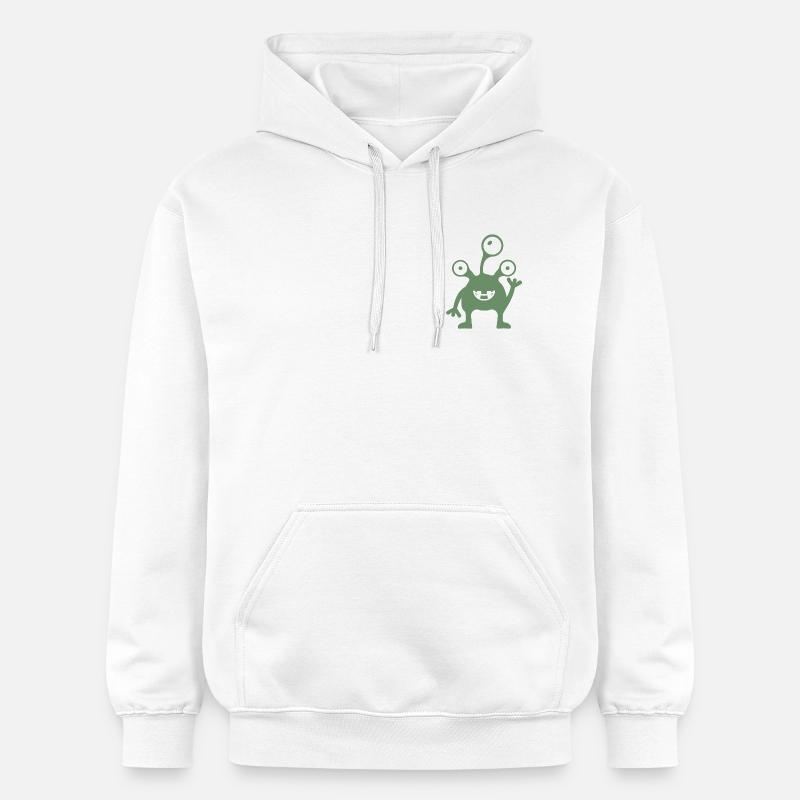 Ami extraterrestre vert à trois yeux - Sweat à capuche Softstyle® Gildan Unisexe - blanc