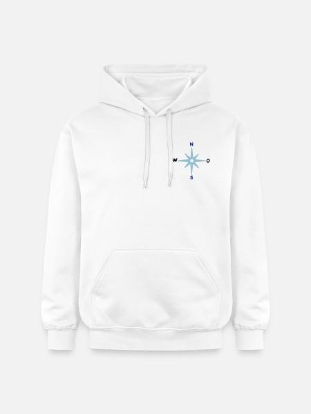 Compass Cardinal Directions Star Compass Maritime - Gildan Unisex Softstyle® Midweight Hoodie - white