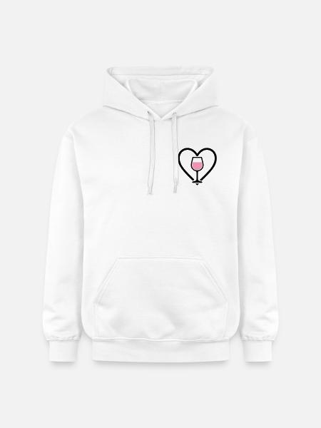 Heart + Rosé Wine – Rosé Lover - Gildan Unisex Softstyle® Midweight Hoodie - white
