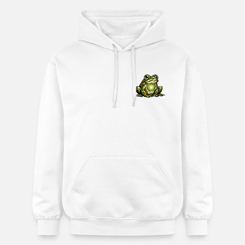Version cubisme de grenouille kiwi - Sweat à capuche Softstyle® Gildan Unisexe - blanc