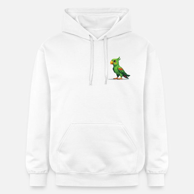 Pixel Parrot – Style rétro 8 bits - Sweat à capuche Softstyle® Gildan Unisexe - blanc