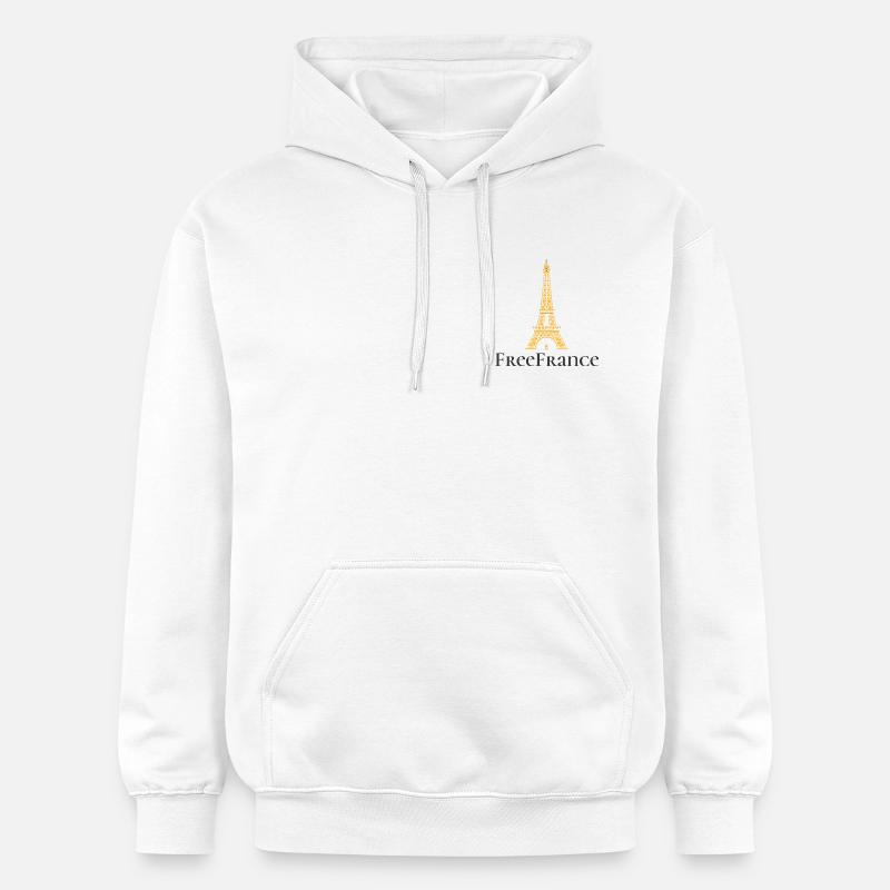 Tour Eiffel Dorée Élégance Design - Sweat à capuche Softstyle® Gildan Unisexe - blanc
