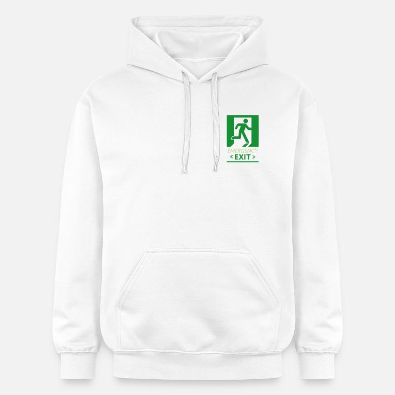 Emergency Exit Basic Green - Gildan Unisex Softstyle® Midweight Hoodie - white