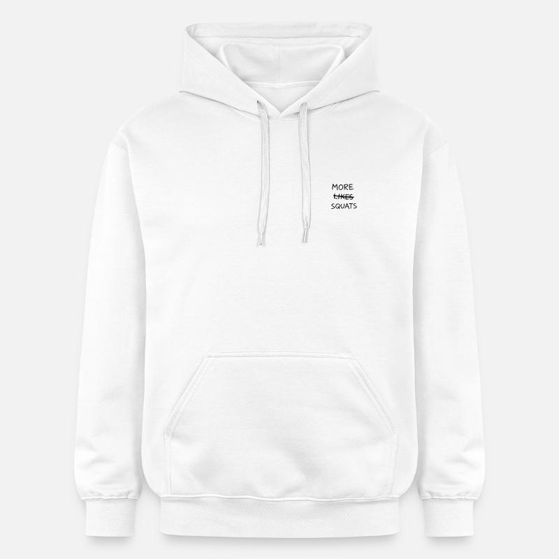 PLUS DE LIKES SQUATS - Sweat à capuche Softstyle® Gildan Unisexe - blanc