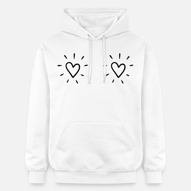 Doubles cœurs - Sweat à capuche Softstyle® Gildan Unisexe - blanc