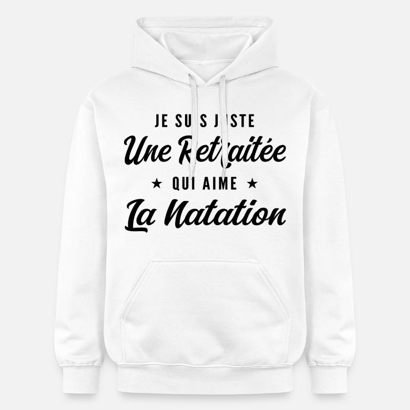 Retraitée Nageuse Humour Cadeau Retraite - Sweat à capuche Softstyle® Gildan Unisexe - blanc