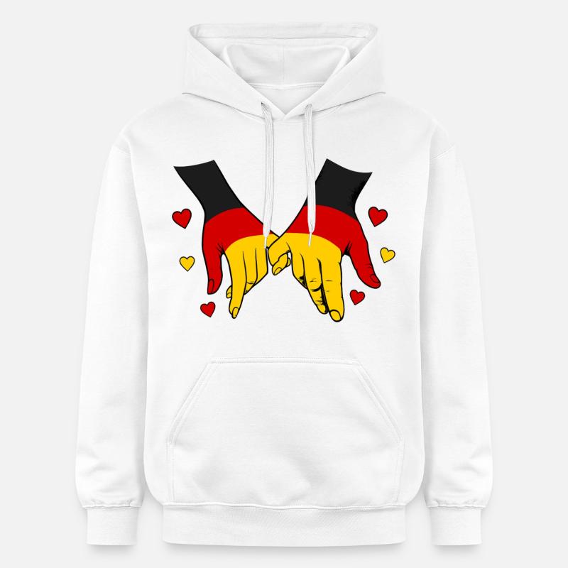 Drapeau allemand main dans la main - Sweat à capuche Softstyle® Gildan Unisexe - blanc