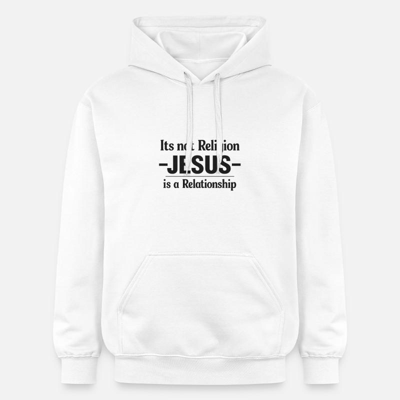 Jésus, c’est une relation - Sweat à capuche Softstyle® Gildan Unisexe - blanc