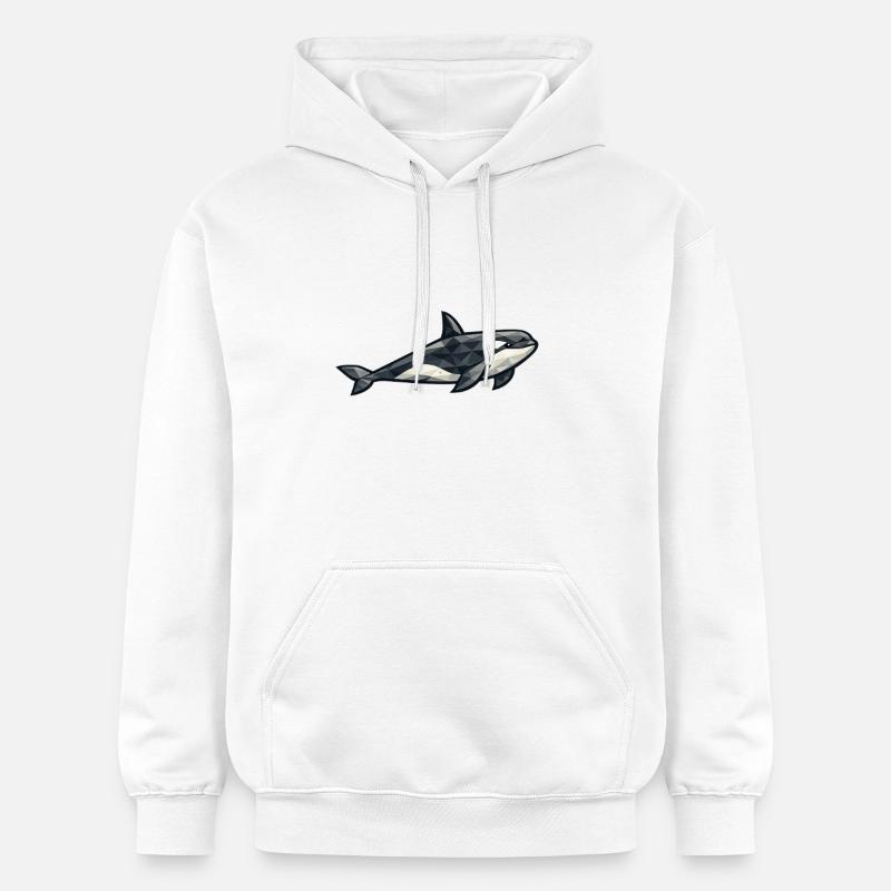 Aarluk - Low poly - Orca - Sweat à capuche Softstyle® Gildan Unisexe - blanc
