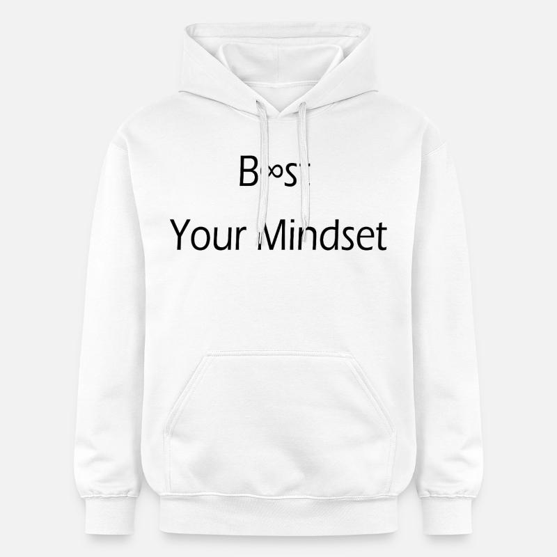 Boost your Mindset / Motivation/ Disziplin/ Spruch - Sweat à capuche Softstyle® Gildan Unisexe - blanc