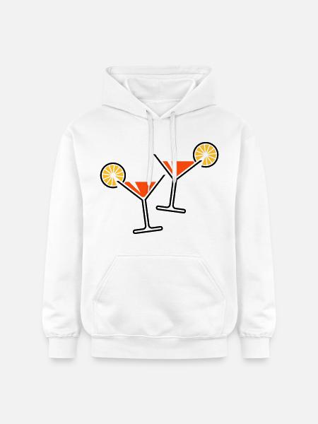 2 Cocktailgläser / Cocktail / Martini + (Orange) - Gildan Unisex Softstyle® Midweight Hoodie - Weiß