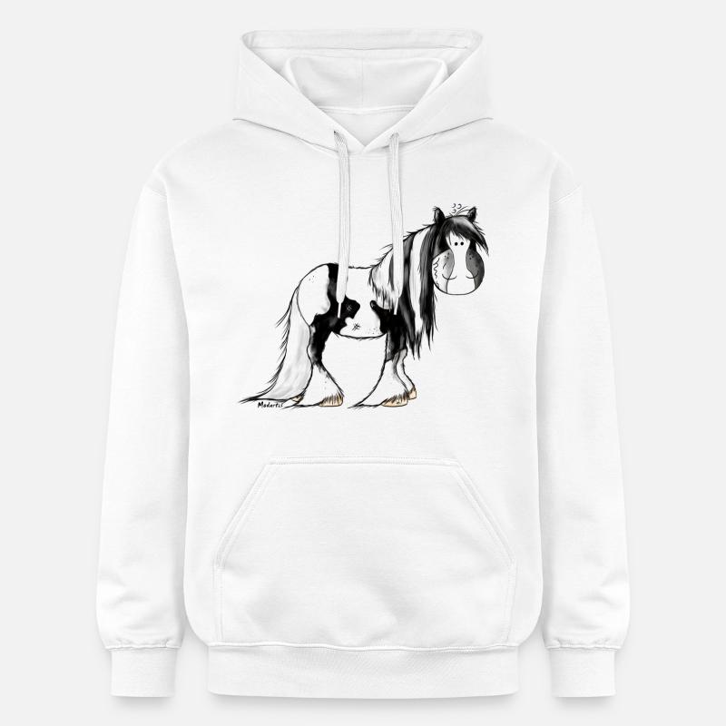Gypsy Cob - Irish Cob – Pinto – Cheval - Sweat à capuche Softstyle® Gildan Unisexe - blanc