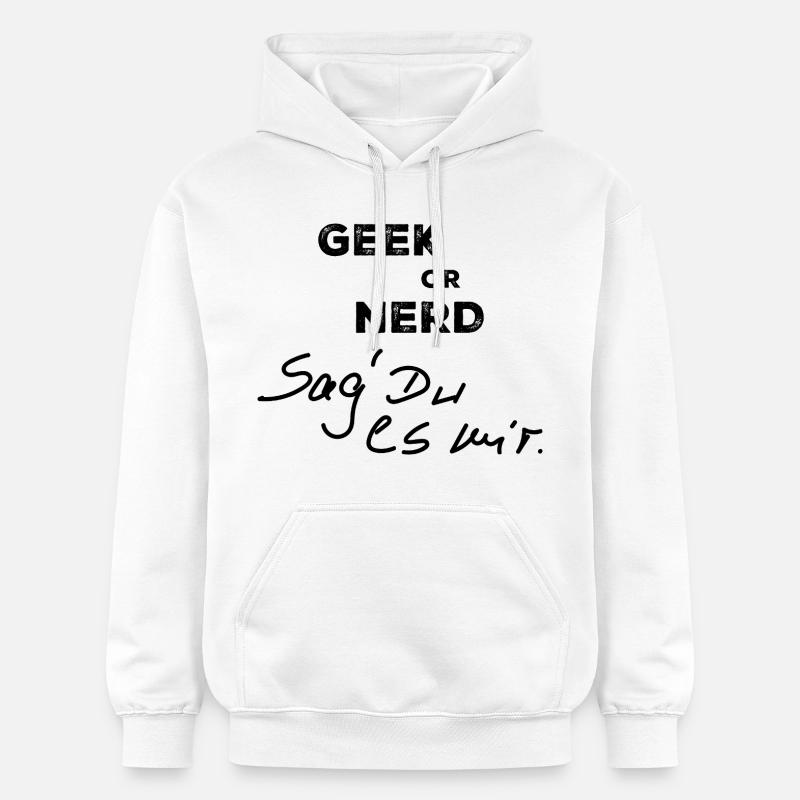 Geek oder Nerd - Gildan Unisex Softstyle® Midweight Hoodie - Weiß