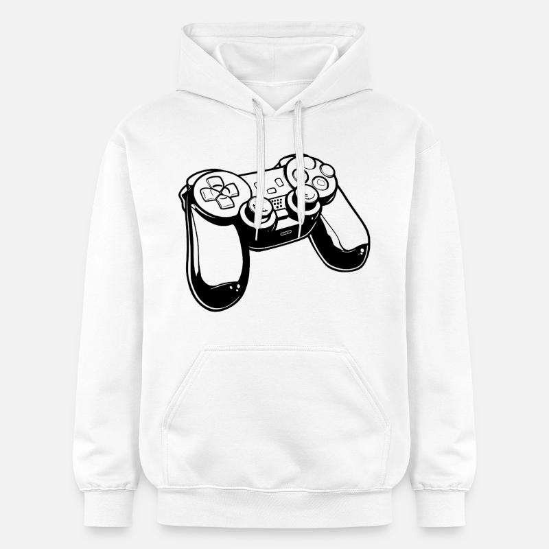 Dessin de manette de jeu - Sweat à capuche Softstyle® Gildan Unisexe - blanc