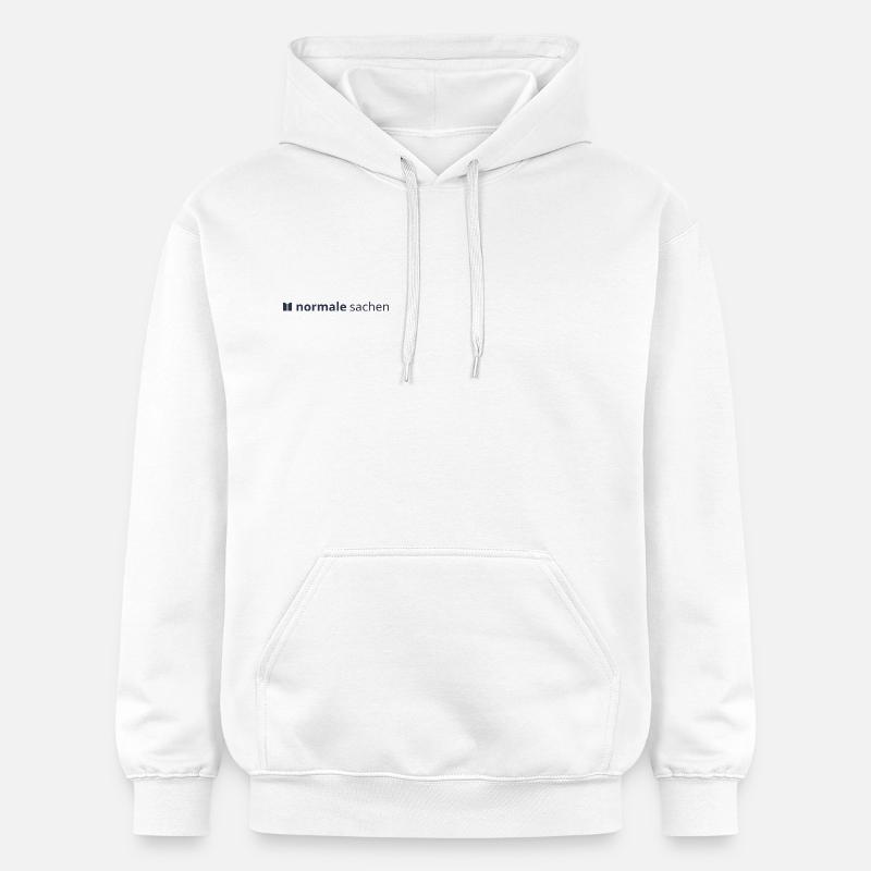 Normal Stuff Logo Bleu - Sweat à capuche Softstyle® Gildan Unisexe - blanc