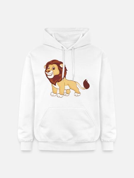 A magnificent lion - Gildan Unisex Softstyle® Midweight Hoodie - white