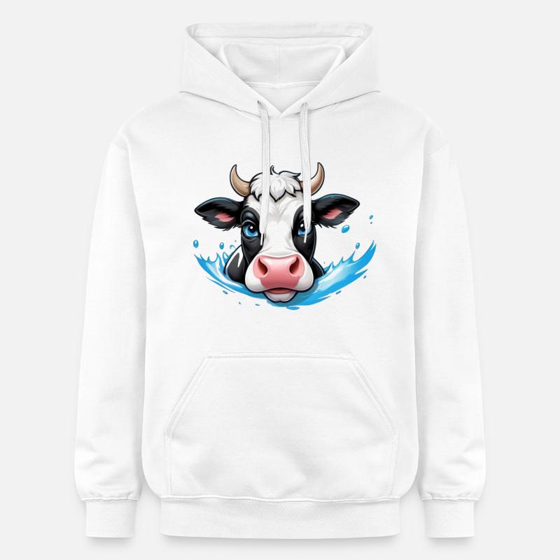 Douce éclaboussure de vache - Sweat à capuche Softstyle® Gildan Unisexe - blanc