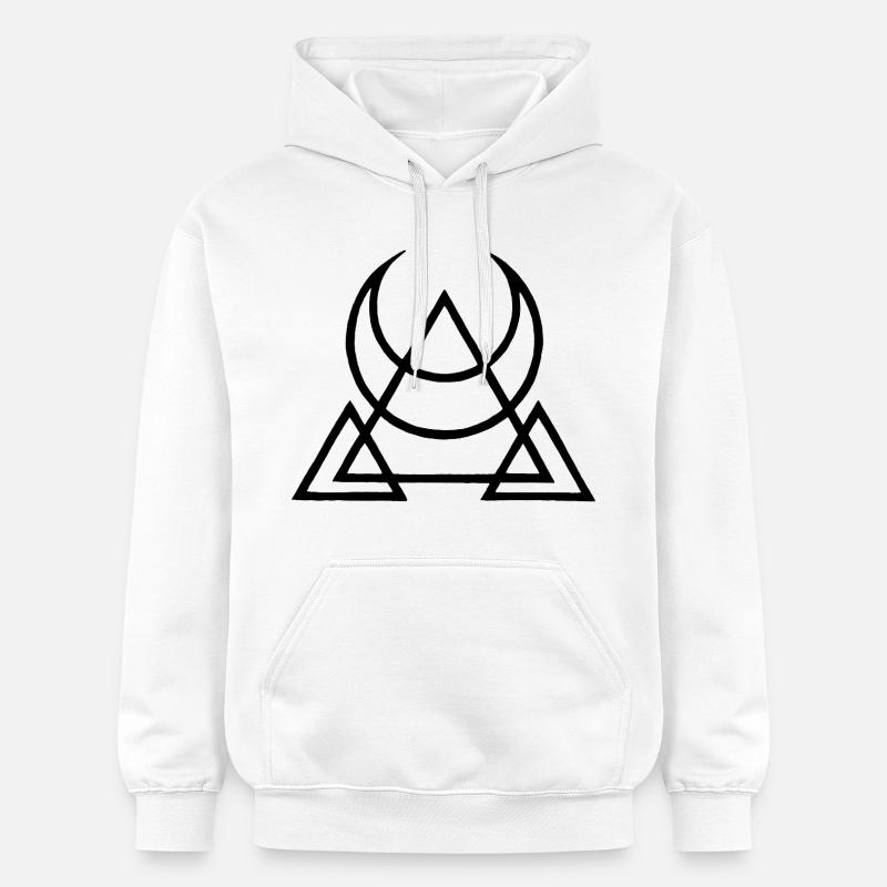Symbole noir des pyramides égyptiennes - Sweat à capuche Softstyle® Gildan Unisexe - blanc