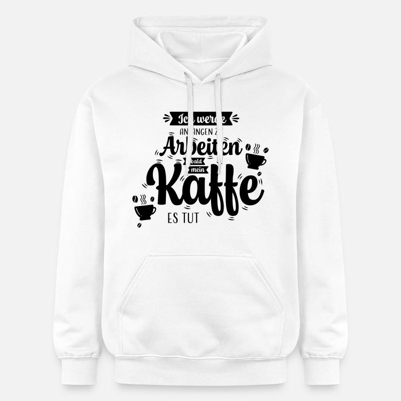 Kaffee_Spruch - Sweat à capuche Softstyle® Gildan Unisexe - blanc