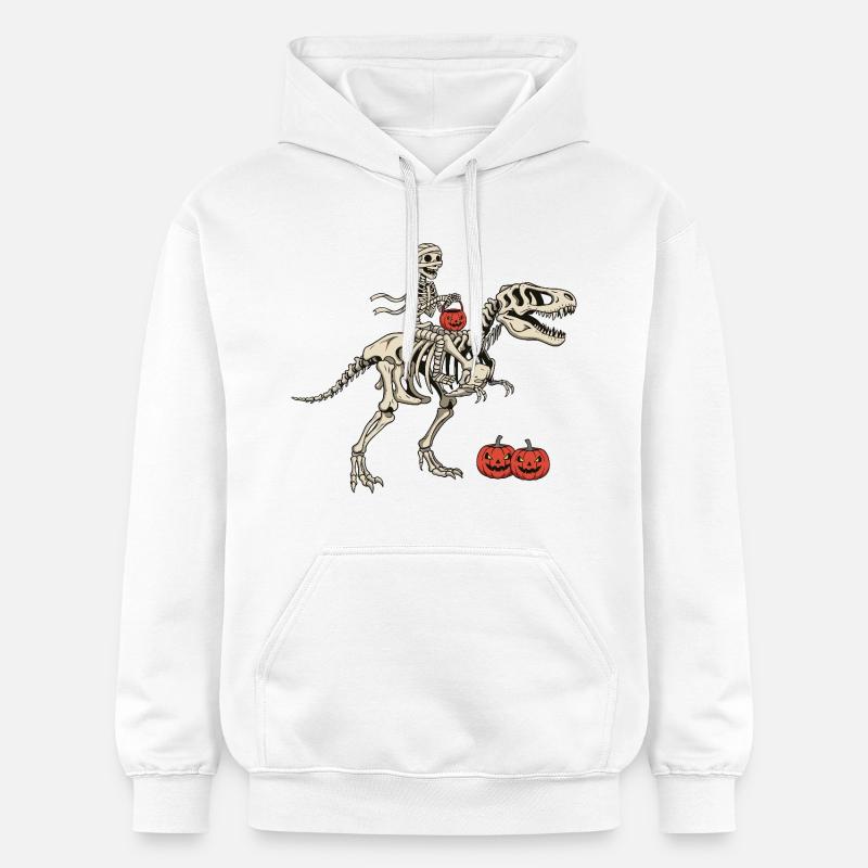 Cavalier squelette sur T Rex - Sweat à capuche Softstyle® Gildan Unisexe - blanc