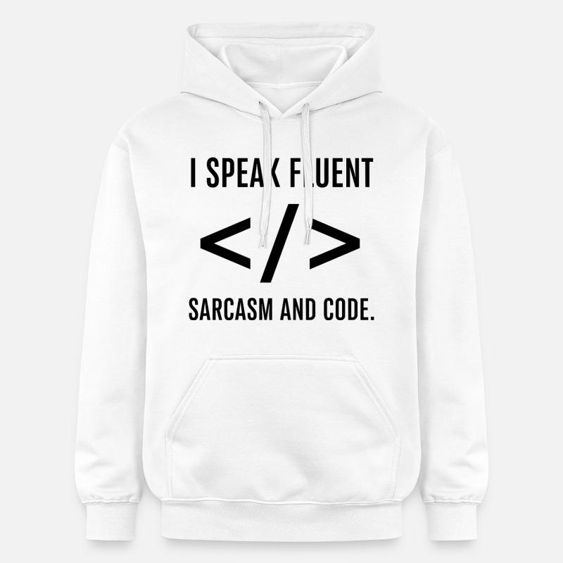 Je parle couramment le code - Sweat à capuche Softstyle® Gildan Unisexe - blanc