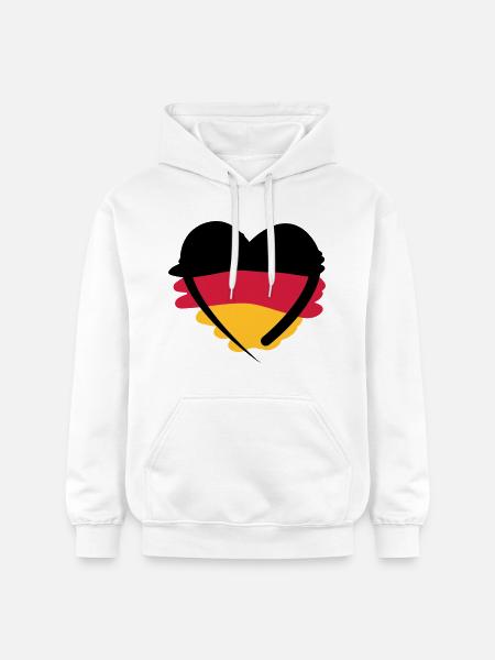 Deutschland Herz - Gildan Unisex Softstyle® Midweight Hoodie - Weiß