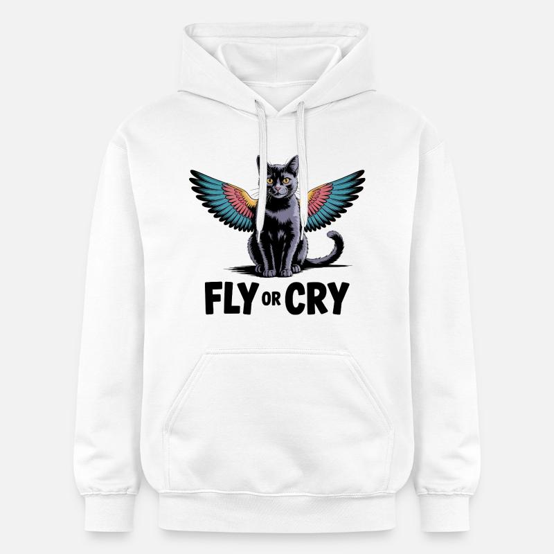 Fliege oder rufe Katze - Gildan Unisex Softstyle® Midweight Hoodie - Weiß