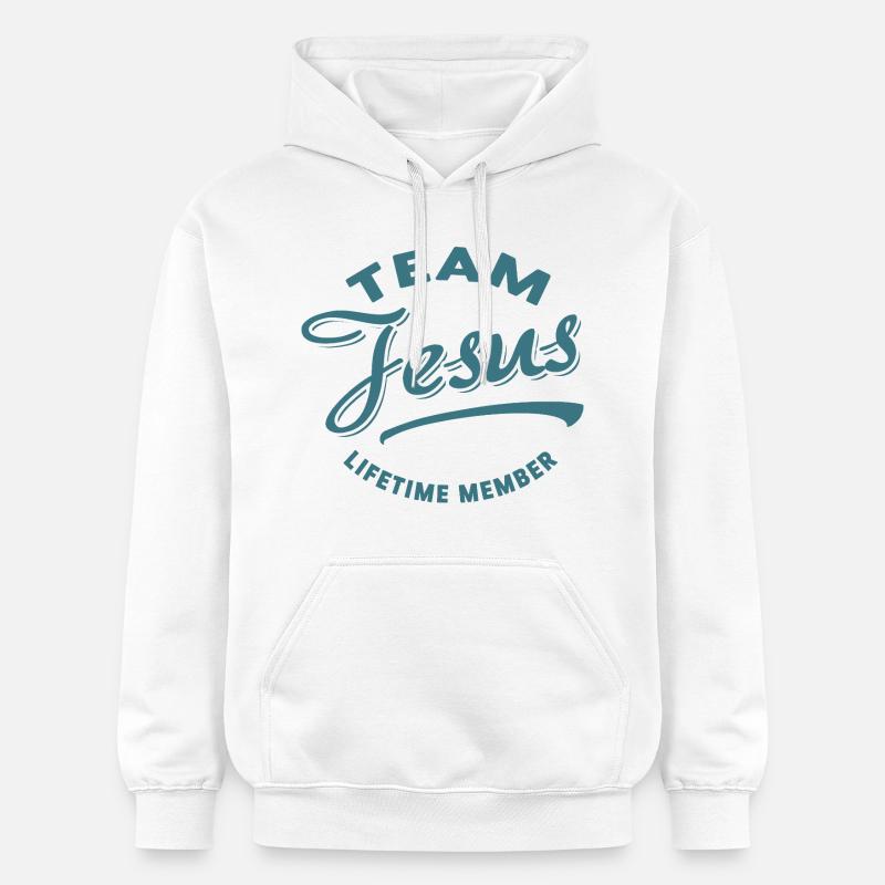 Membre à vie de l’équipe Jésus - Sweat à capuche Softstyle® Gildan Unisexe - blanc