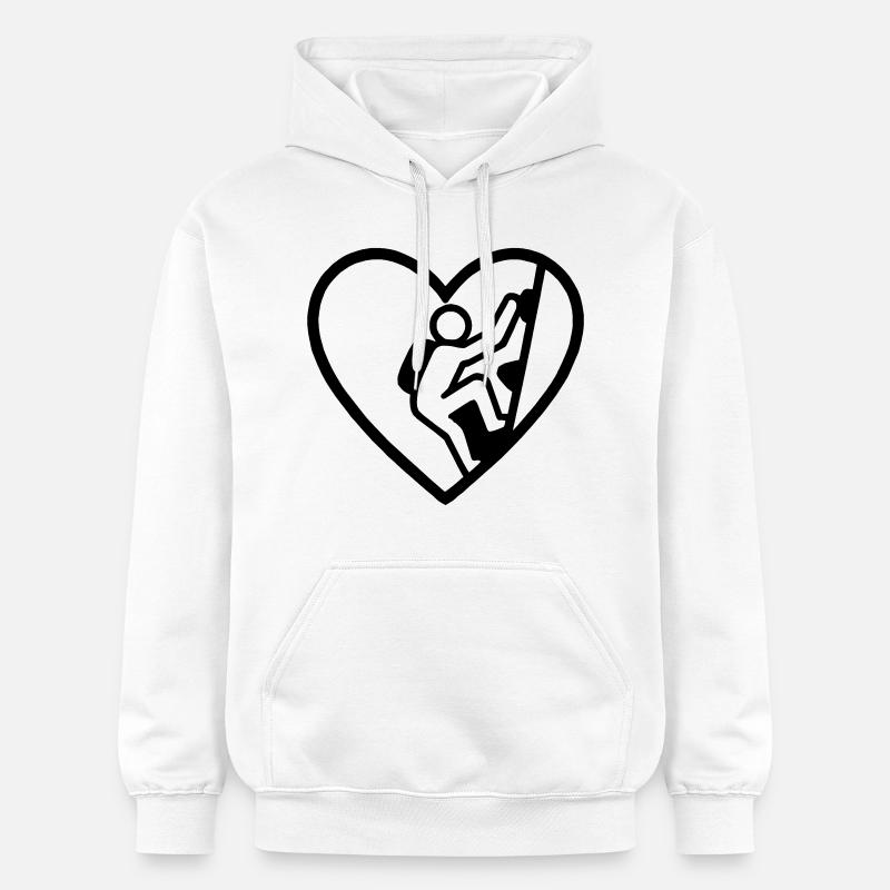 Escalade de cœur – Passion verticale - Sweat à capuche Softstyle® Gildan Unisexe - blanc