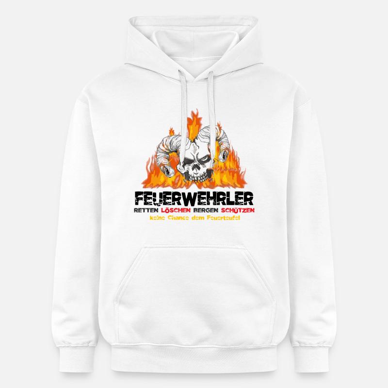 Pompier Fire Devil - Sweat à capuche Softstyle® Gildan Unisexe - blanc