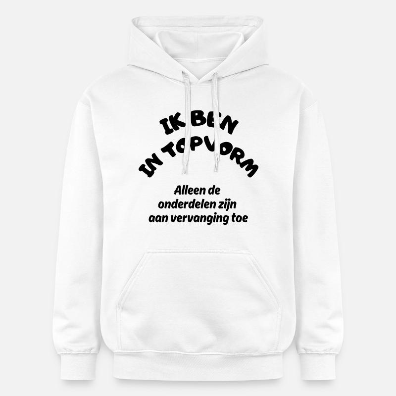 Je suis en super forme ! Modèle classique, un peu usé # - Sweat à capuche Softstyle® Gildan Unisexe - blanc