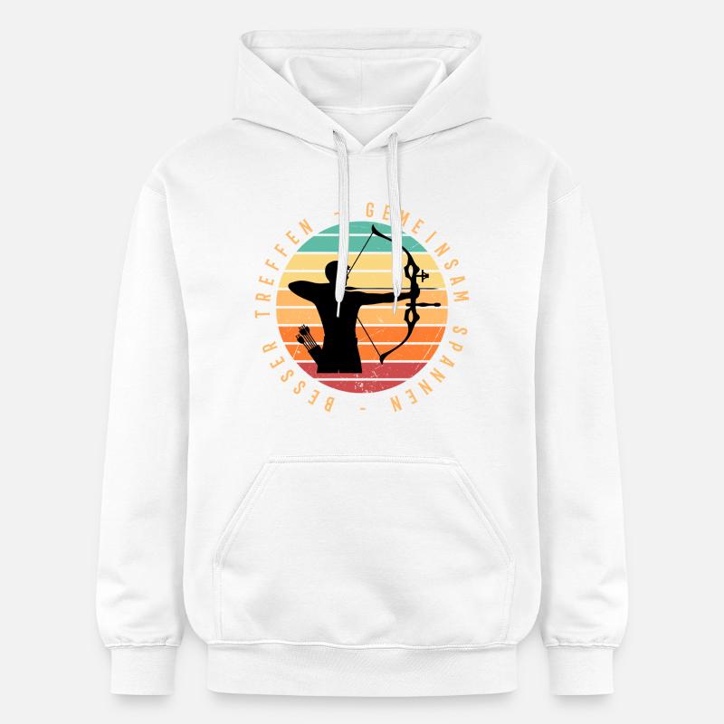Archer au coucher du soleil - Sweat à capuche Softstyle® Gildan Unisexe - blanc