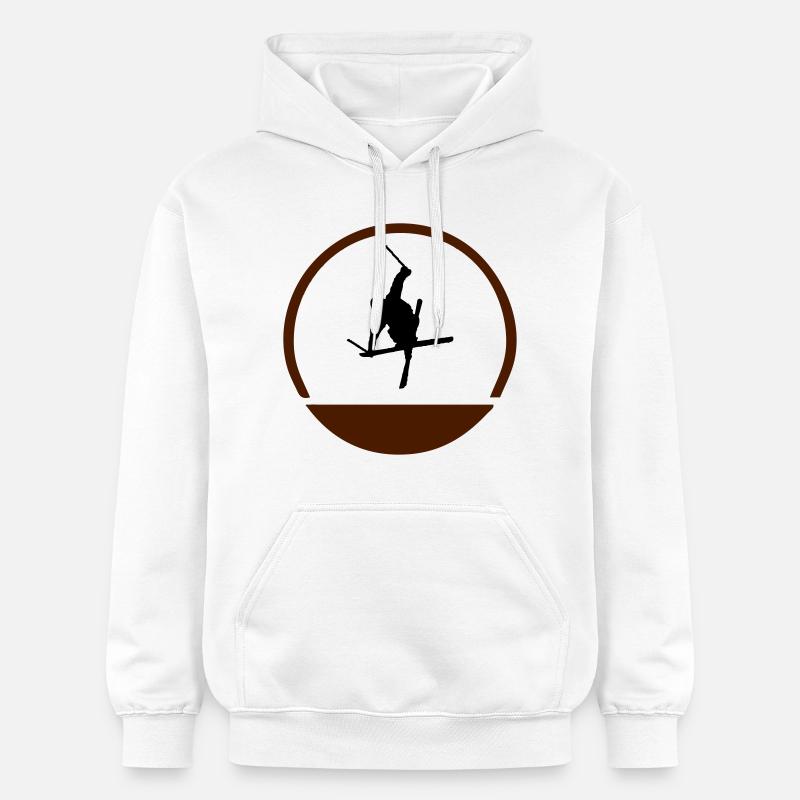 Logo de sauteur à ski - Sweat à capuche Softstyle® Gildan Unisexe - blanc
