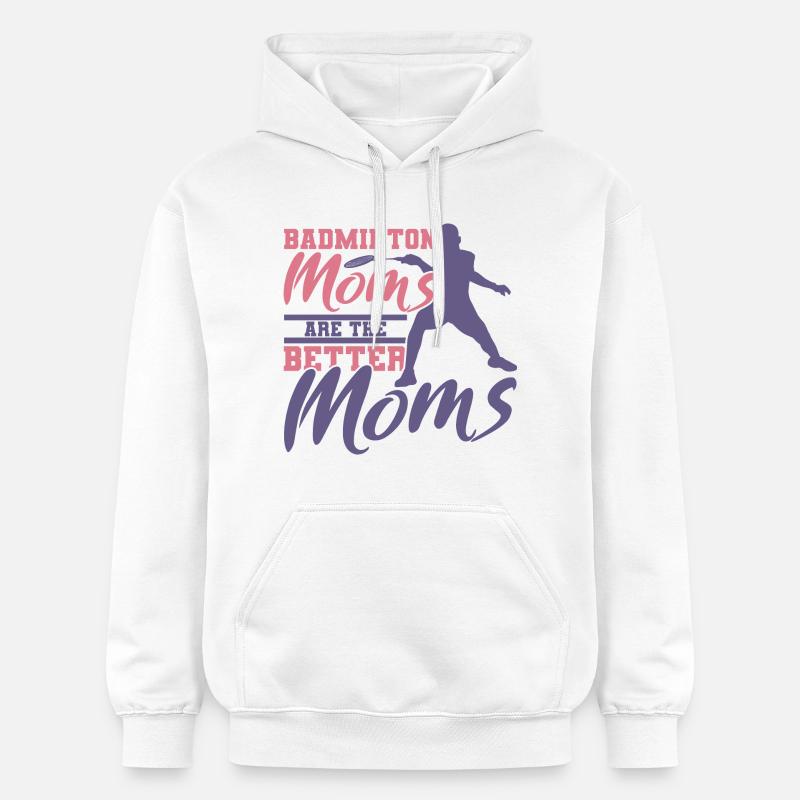 Drôle de mère de badminton - Sweat à capuche Softstyle® Gildan Unisexe - blanc