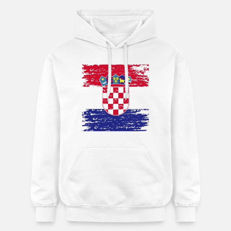 Drapeau Croate Authentique Écusson - Sweat à capuche Softstyle® Gildan Unisexe - blanc