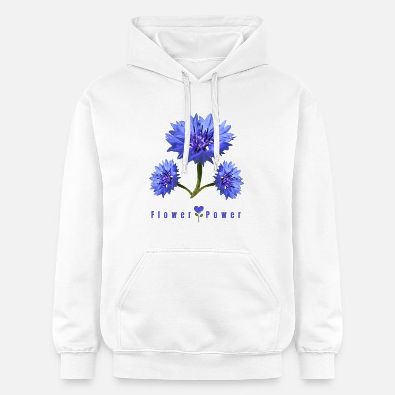 Fleur de maïs bleu - Sweat à capuche Softstyle® Gildan Unisexe - blanc