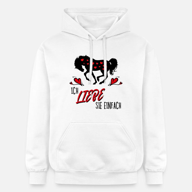 Pferde Herz Statement Isländer Islandpferde - Gildan Unisex Softstyle® Midweight Hoodie - Weiß