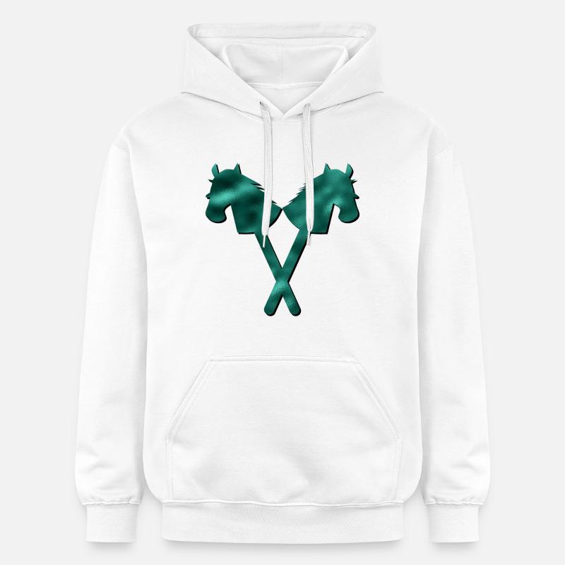 Hobby-Horsing ÉQUITATION - Sweat à capuche Softstyle® Gildan Unisexe - blanc