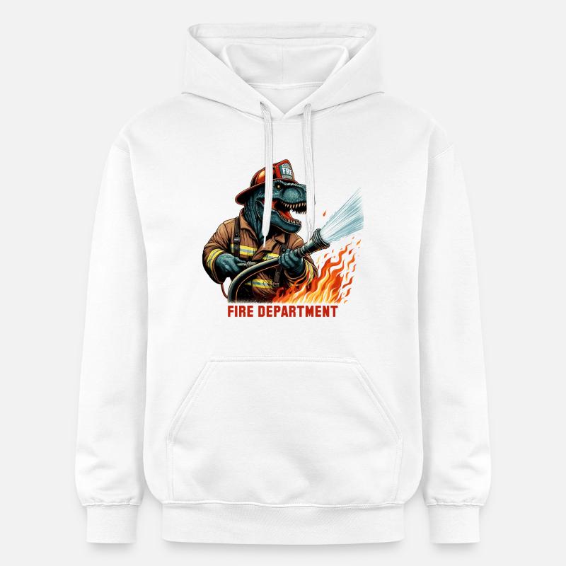 Pompier T-Rex cadeau - Sweat à capuche Softstyle® Gildan Unisexe - blanc
