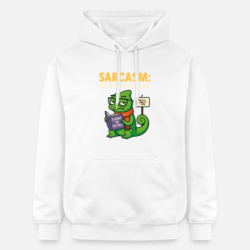 Sarcasme de la seconde langue - Sweat à capuche Softstyle® Gildan Unisexe - blanc