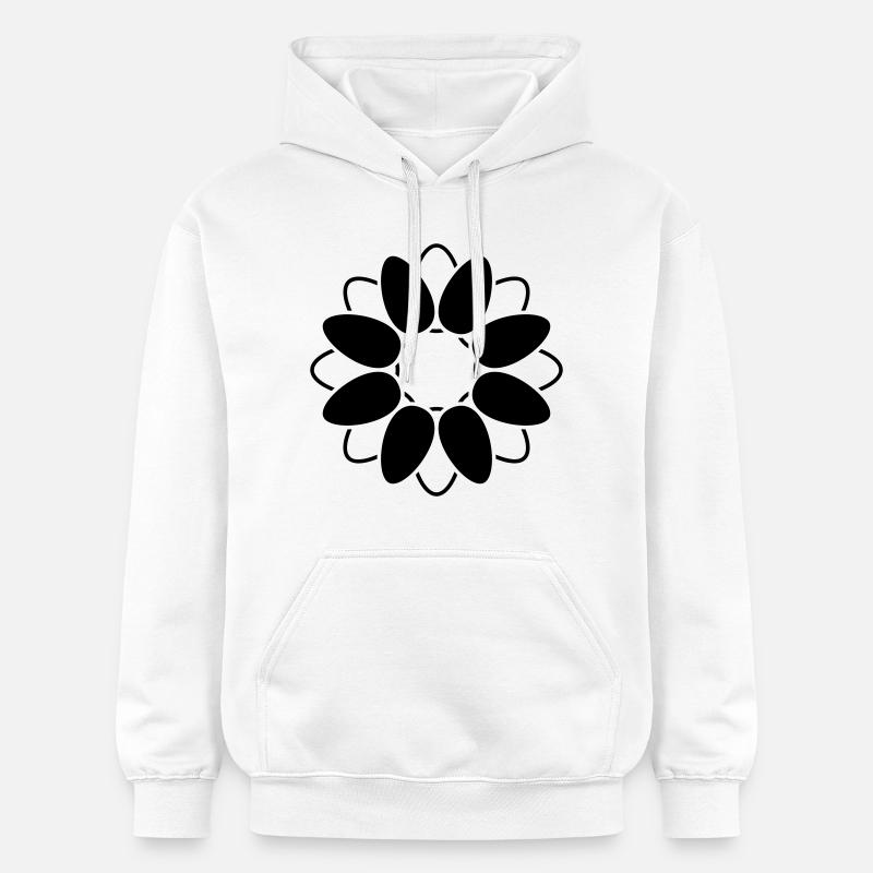 Fleur Ouverte Fleur Graphique Abstrait - Sweat à capuche Softstyle® Gildan Unisexe - blanc