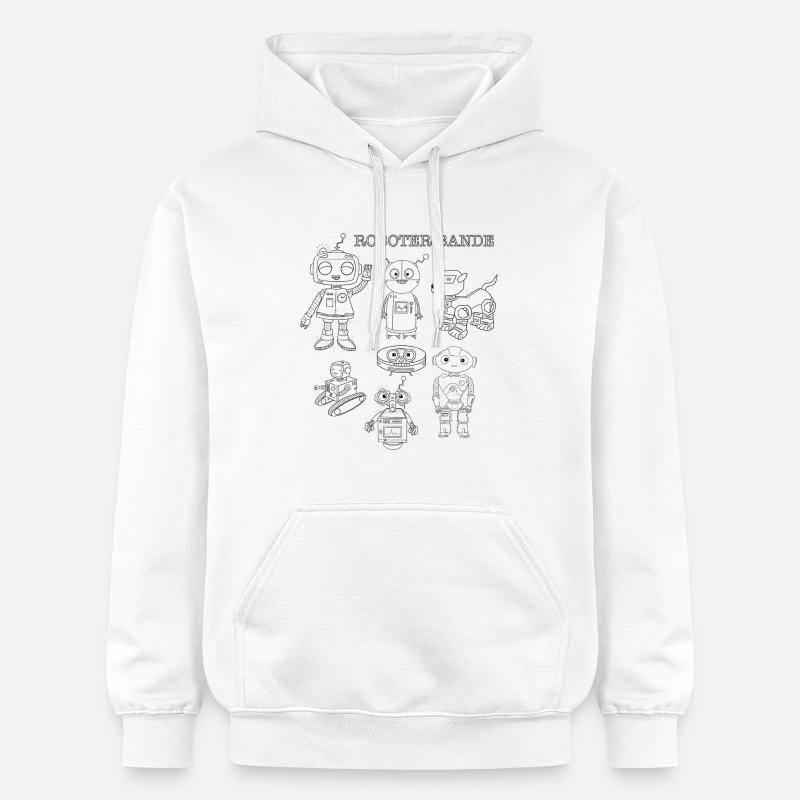 Plus de robots, plus de plaisir - Sweat à capuche Softstyle® Gildan Unisexe - blanc