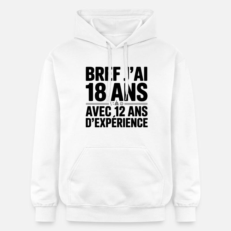 18 Ans avec 12 Ans d'Expérience - Sweat à capuche Softstyle® Gildan Unisexe - blanc