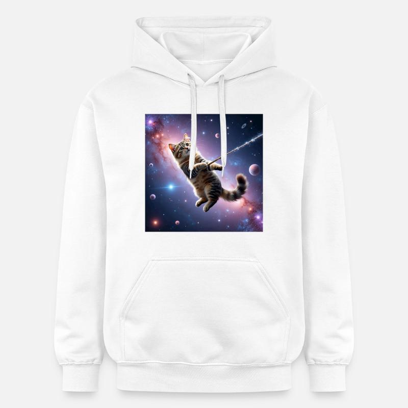 Chat dans l’espace - Sweat à capuche Softstyle® Gildan Unisexe - blanc